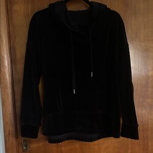 Harlowe & Graham Black Velvet Hoodie